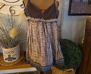 Free People Brown and Tan Camisole